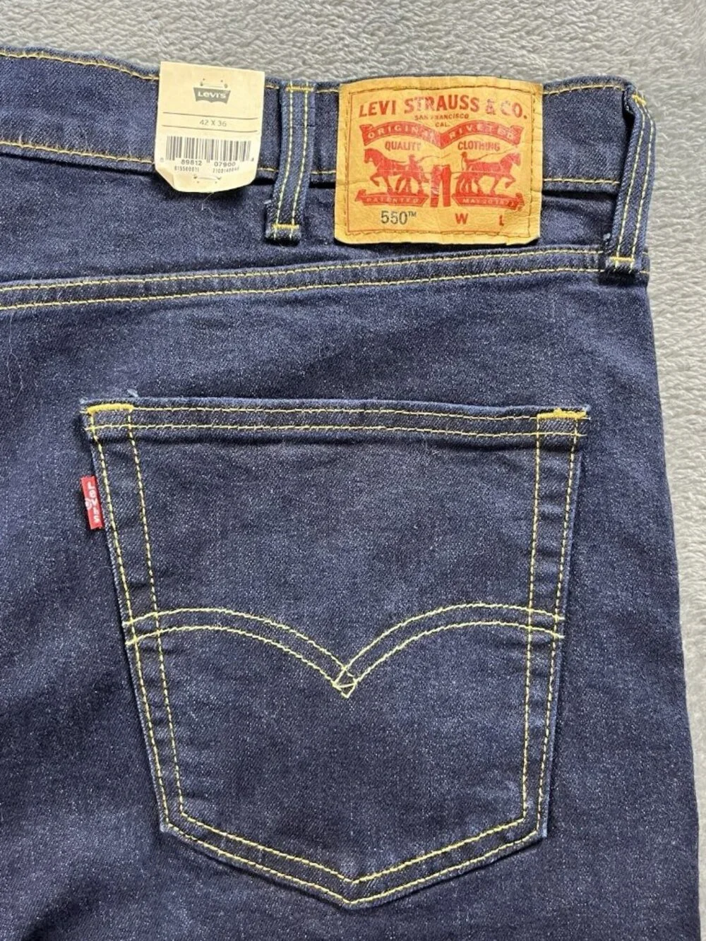 Levi's Men's 550 Relaxed Fit Jean Stretch Dark Blue Denim 42W x 36L